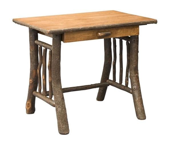 Amish Noble Rustic Hickory Wood Writing Desk